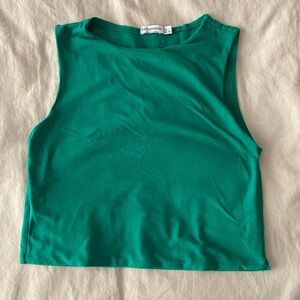 Stradivarius Emerald Green Crop Top